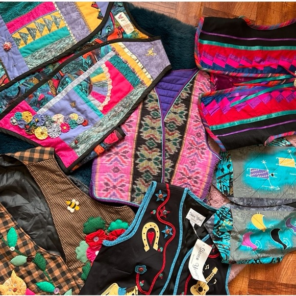 Encore Silkscapes Vintage colorful hand painted dog vest Medium - Picture 15 of 15